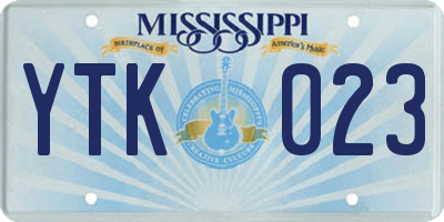 MS license plate YTK023