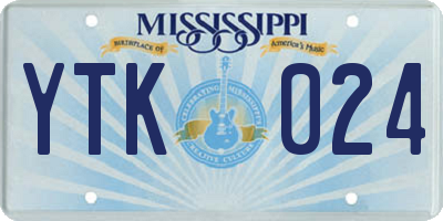 MS license plate YTK024