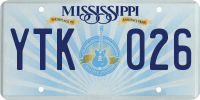 MS license plate YTK026