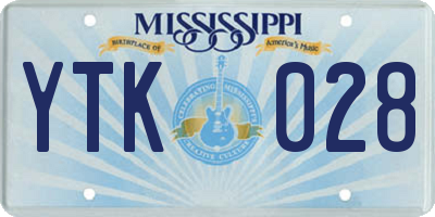 MS license plate YTK028