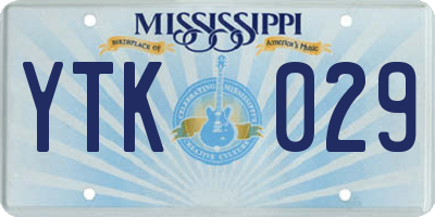 MS license plate YTK029