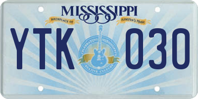 MS license plate YTK030