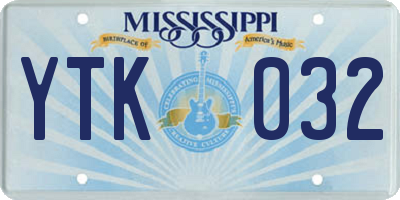 MS license plate YTK032