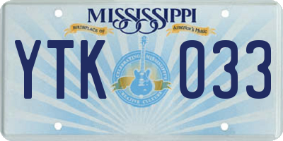 MS license plate YTK033