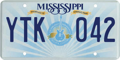 MS license plate YTK042