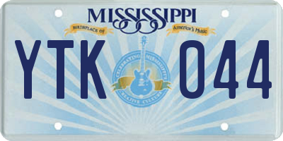 MS license plate YTK044
