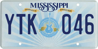 MS license plate YTK046