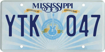 MS license plate YTK047