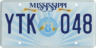 MS license plate YTK048