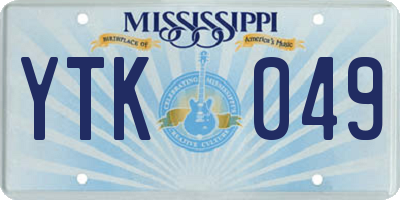 MS license plate YTK049