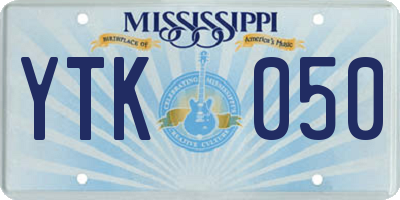 MS license plate YTK050