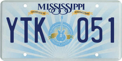 MS license plate YTK051