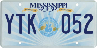 MS license plate YTK052