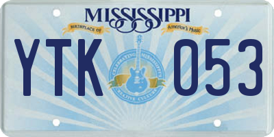 MS license plate YTK053