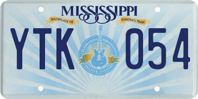 MS license plate YTK054