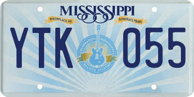 MS license plate YTK055