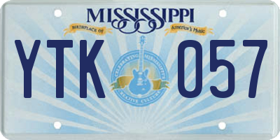 MS license plate YTK057