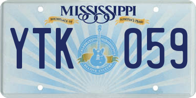 MS license plate YTK059