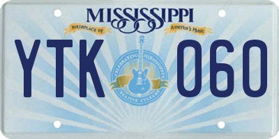 MS license plate YTK060