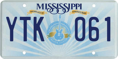 MS license plate YTK061