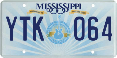 MS license plate YTK064