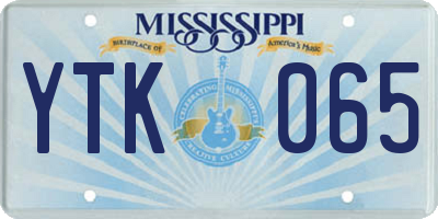 MS license plate YTK065