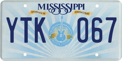 MS license plate YTK067