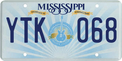 MS license plate YTK068