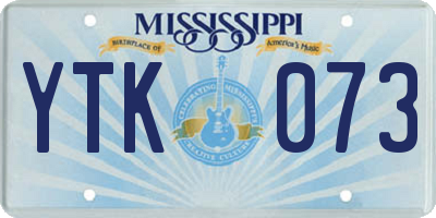 MS license plate YTK073