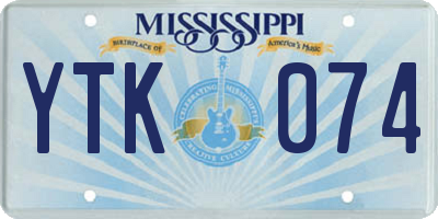 MS license plate YTK074