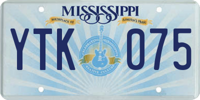 MS license plate YTK075