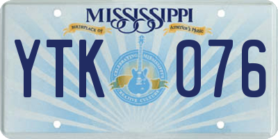 MS license plate YTK076