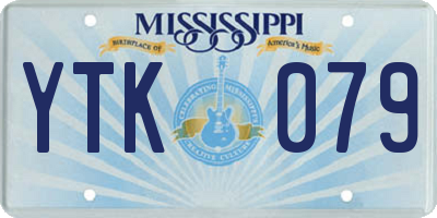 MS license plate YTK079