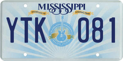 MS license plate YTK081