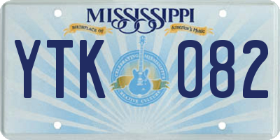 MS license plate YTK082