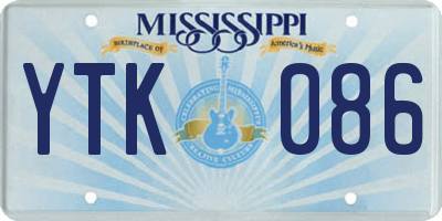 MS license plate YTK086