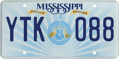 MS license plate YTK088