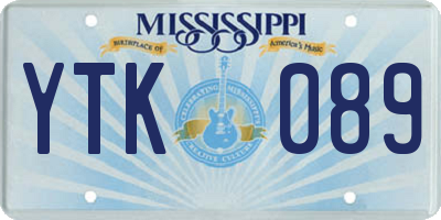 MS license plate YTK089
