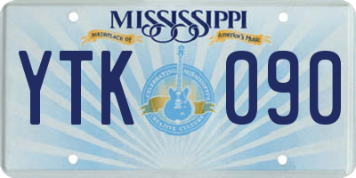 MS license plate YTK090