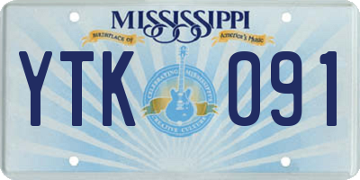 MS license plate YTK091