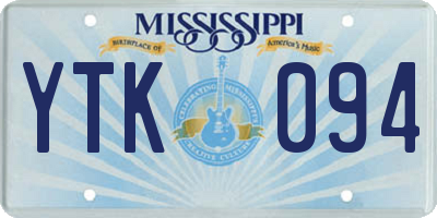 MS license plate YTK094