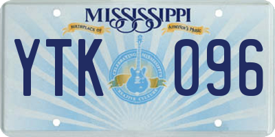 MS license plate YTK096