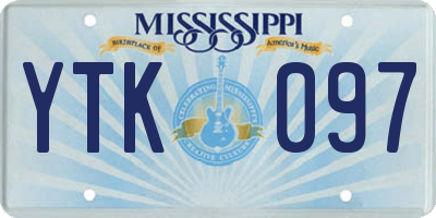 MS license plate YTK097
