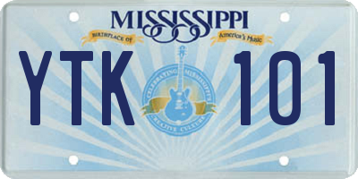 MS license plate YTK101