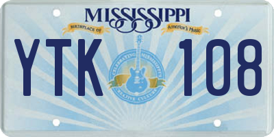 MS license plate YTK108