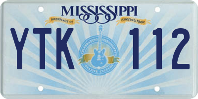 MS license plate YTK112