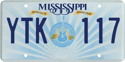 MS license plate YTK117