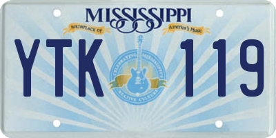 MS license plate YTK119