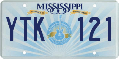 MS license plate YTK121