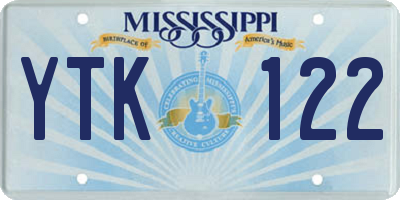MS license plate YTK122